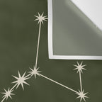 Scorpio Zodiac Star Constellation Line Art Moss Green Wall Tapestry Gallery Image 3