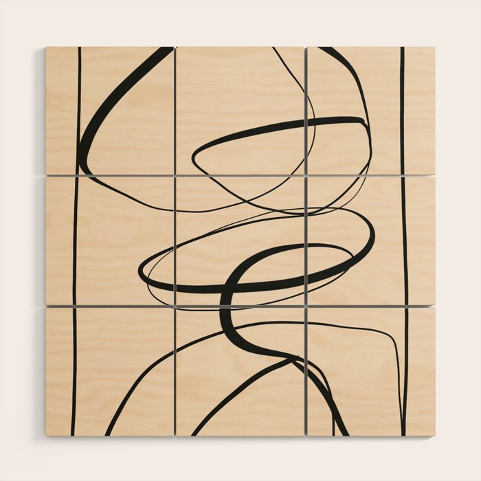 Abstract line art 48a Wood Wall Art Gallery Image 1