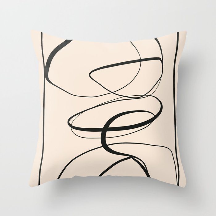 Abstract line art 48a Throw Pillow Gallery Image 6