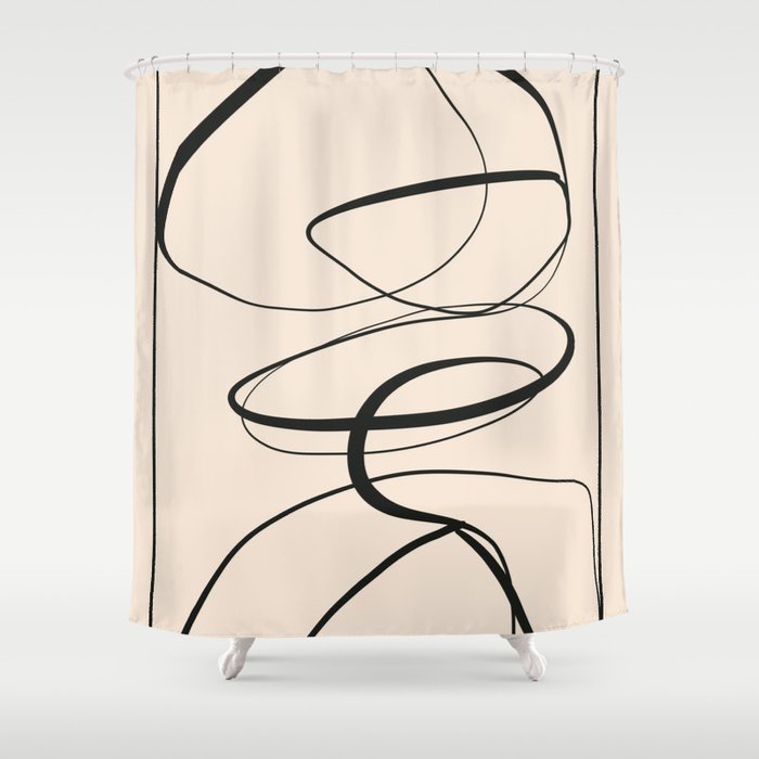 Abstract line art 48a Shower Curtain Gallery Image 1