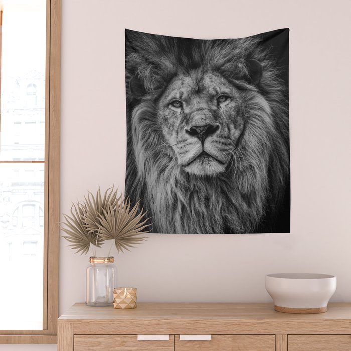 Fierce Lion Wall Tapestry Gallery Image 2