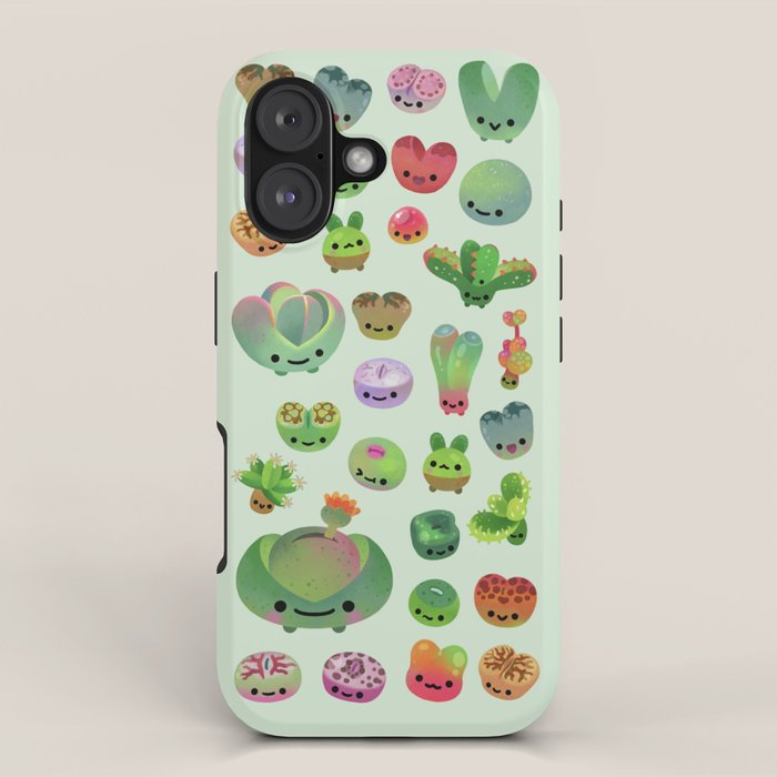 Baby succulent 3 - Mesembs(green) iPhone Case Gallery Image 1