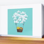 Hot cloud balloon - sun and rainbow Wall Mural Gallery Image 2