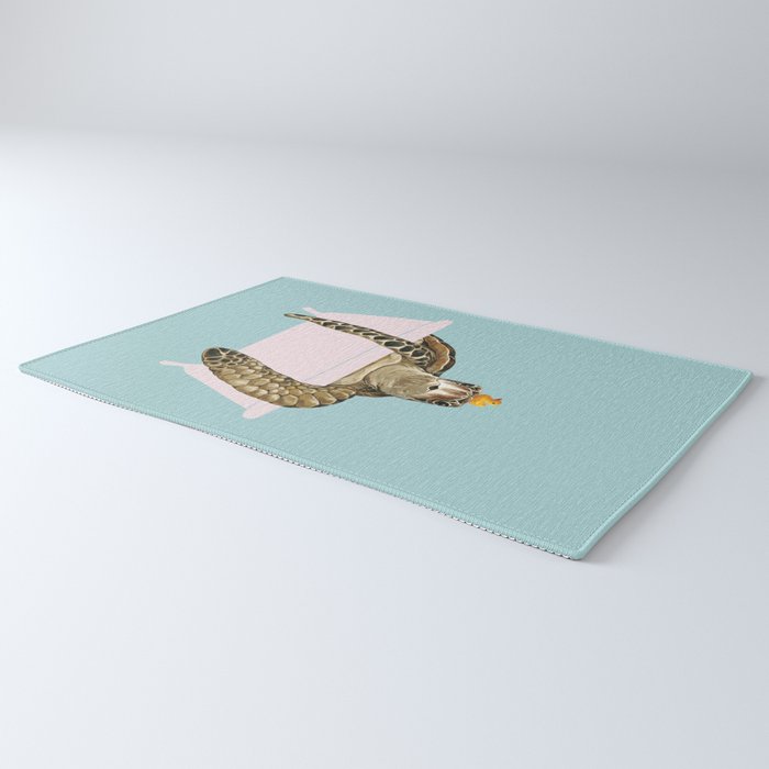 Sea Turtle in Bathtub in Blue Rug Gallery Image 3