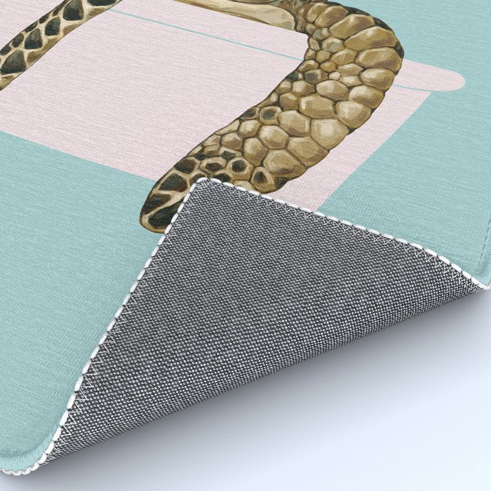 Sea Turtle in Bathtub in Blue Rug Gallery Image 4