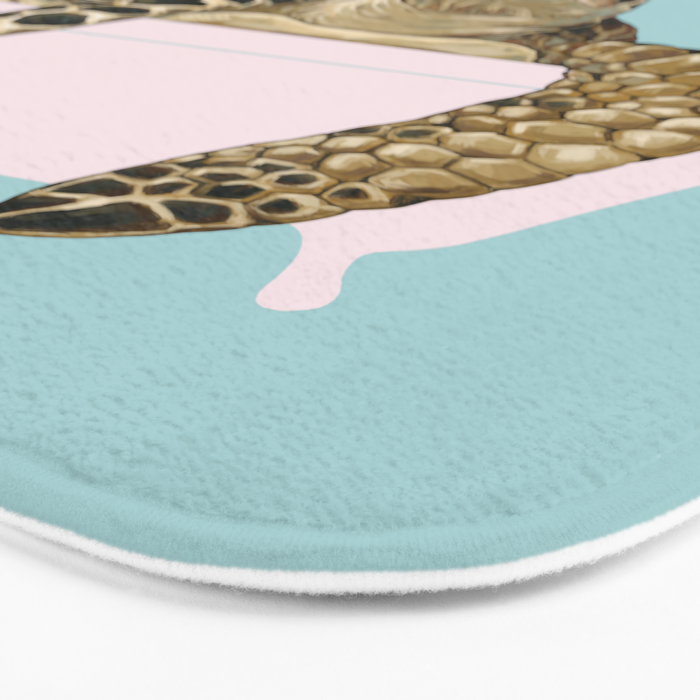 Sea Turtle in Bathtub in Blue Bath Mat Gallery Image 3