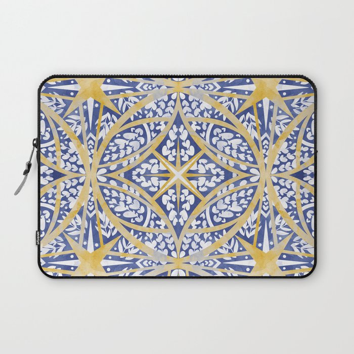 Tile wild leaves starry BY Laptop Sleeve Gallery Image 1