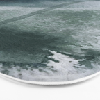 Lakeside: a minimal, abstract, watercolor and ink piece in shades of blue and green Bath Mat Gallery Image 3