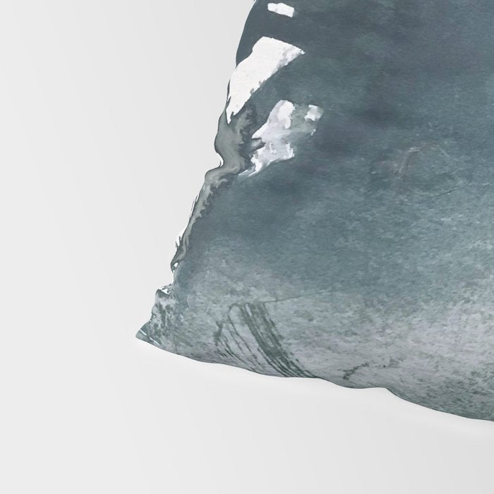 Lakeside: a minimal, abstract, watercolor and ink piece in shades of blue and green Pillow Sham Gallery Image 4