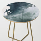 Lakeside: a minimal, abstract, watercolor and ink piece in shades of blue and green Side Table Gallery Image 2