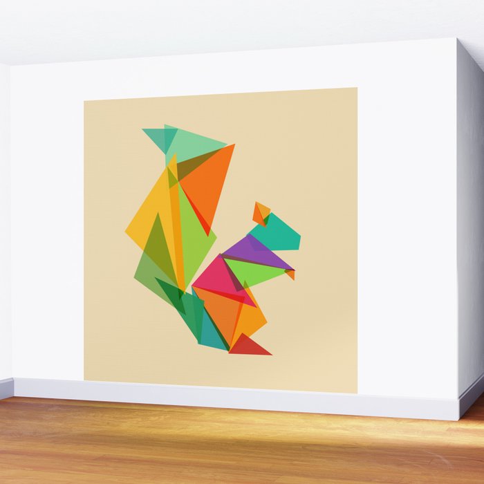 Fractal geometric Squirrel Wall Mural Gallery Image 2