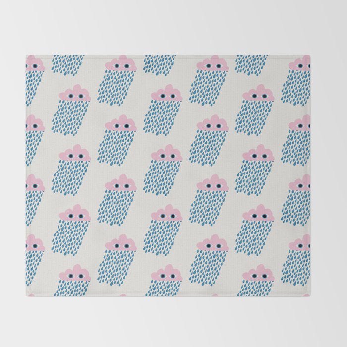Pink Rain Pattern Throw Blanket Gallery Image 2