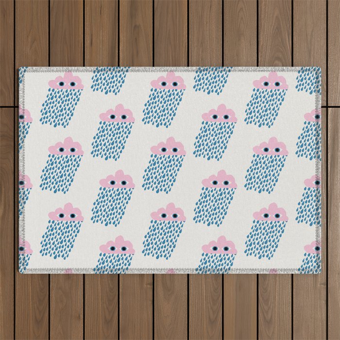 Pink Rain Pattern Outdoor Rug Gallery Image 1