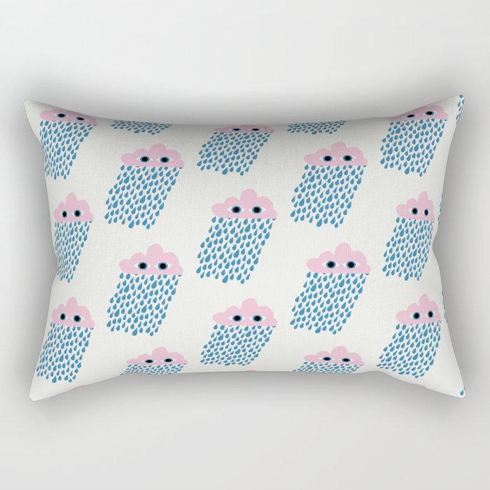 Pink Rain Pattern Rectangular Pillow Gallery Image 2