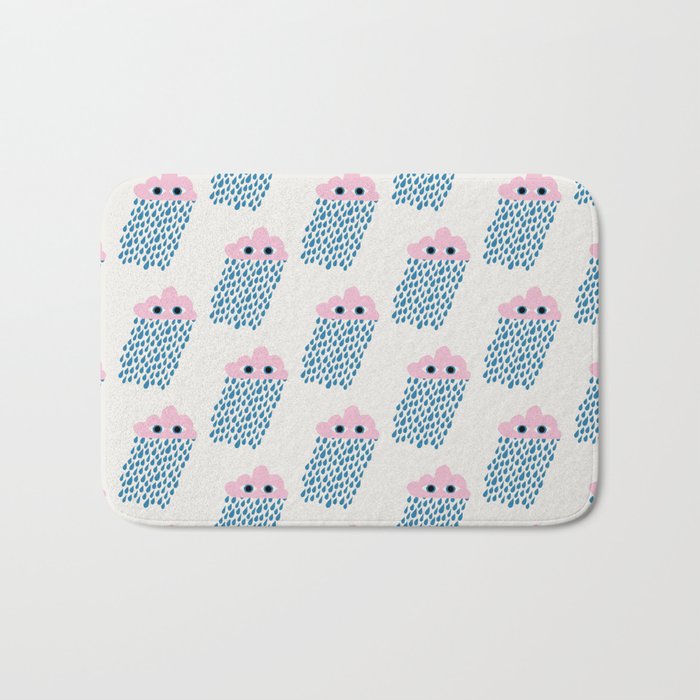 Pink Rain Pattern Bath Mat Gallery Image 1
