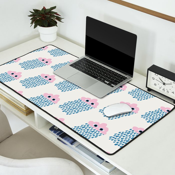 Pink Rain Pattern Desk Mat Gallery Image 2