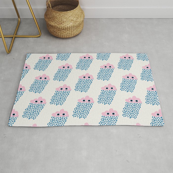 Pink Rain Pattern Rug Gallery Image 1