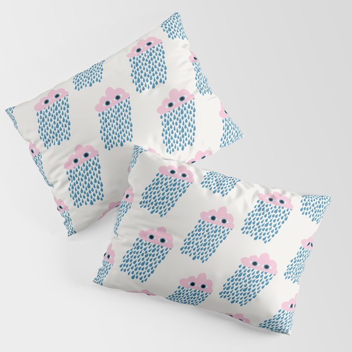 Pink Rain Pattern Pillow Sham Gallery Image 1