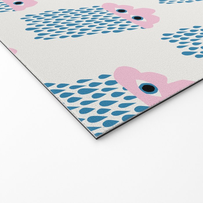Pink Rain Pattern Welcome Mat Gallery Image 2