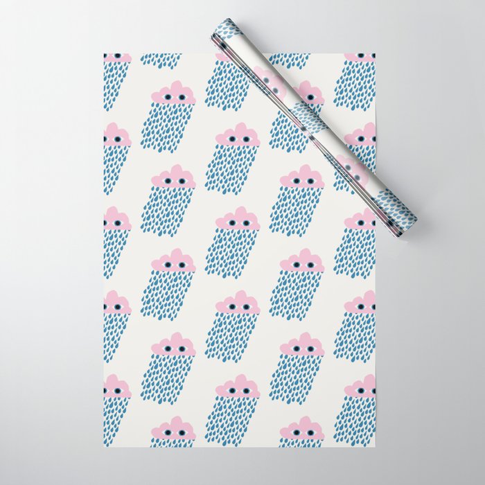 Pink Rain Pattern Wrapping Paper Gallery Image 1