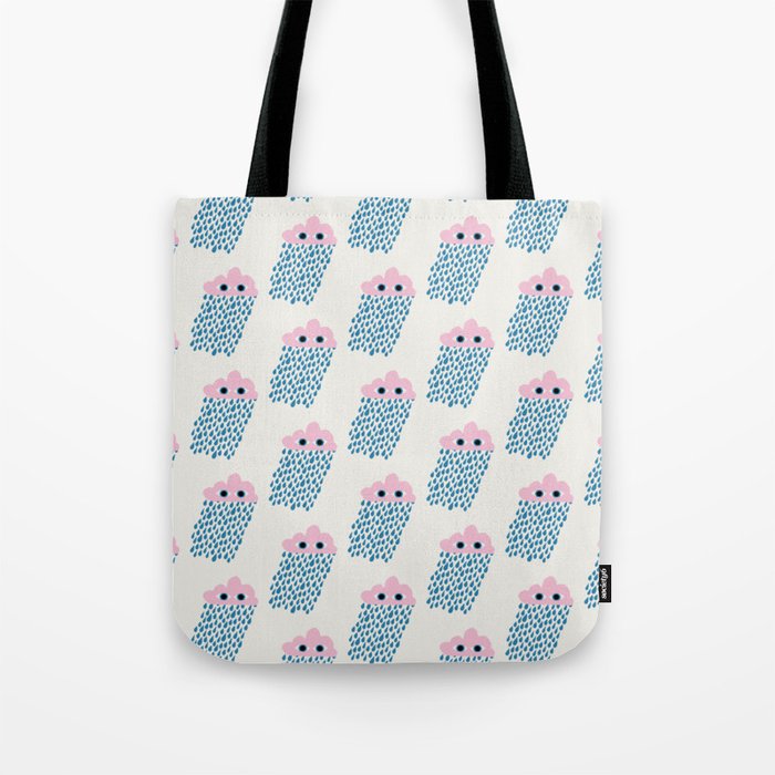 Pink Rain Pattern Tote Bag Gallery Image 1