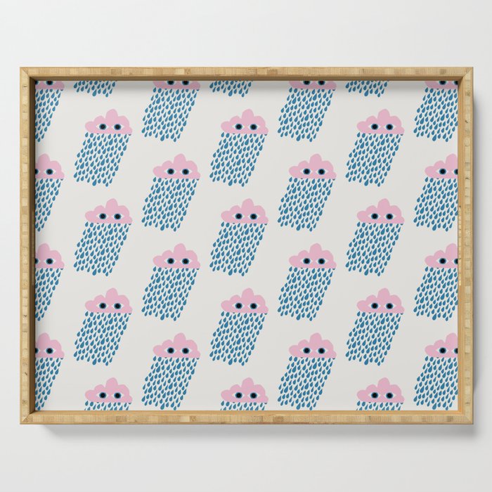 Pink Rain Pattern Serving Tray Gallery Image 1
