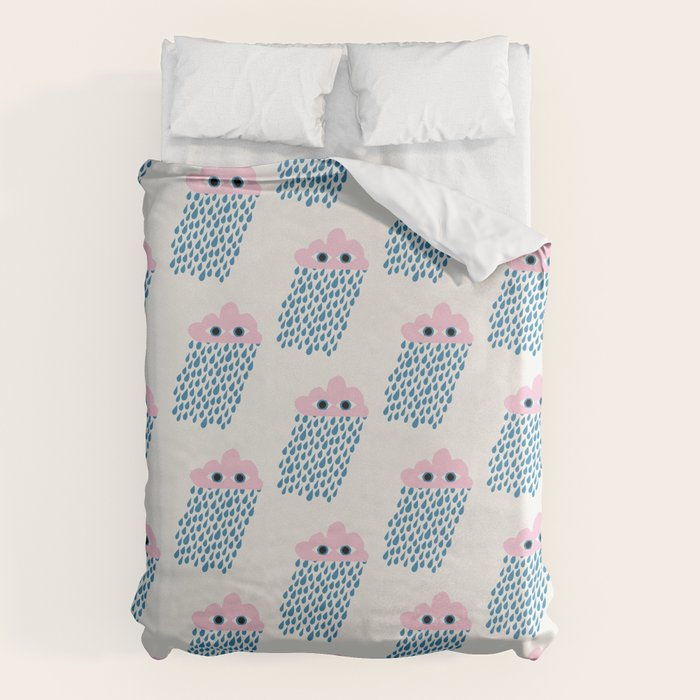 Pink Rain Pattern Duvet Cover Gallery Image 1