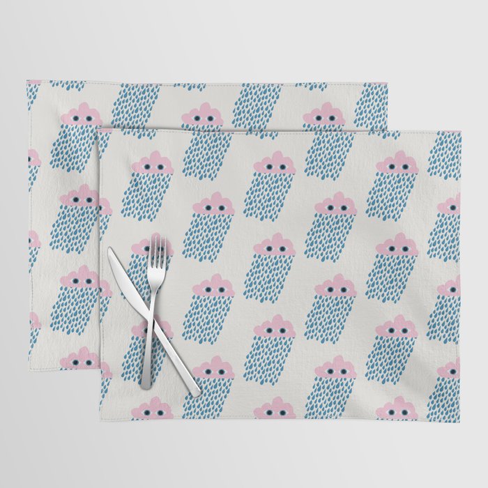 Pink Rain Pattern Placemat Gallery Image 1