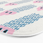 Pink Rain Pattern Bath Mat Gallery Image 3