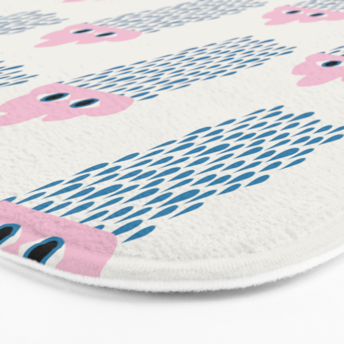 Pink Rain Pattern Bath Mat Gallery Image 3