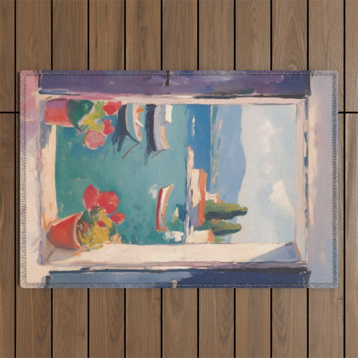 Mediterranean Window Morning View Outdoor Rug Gallery Image 1