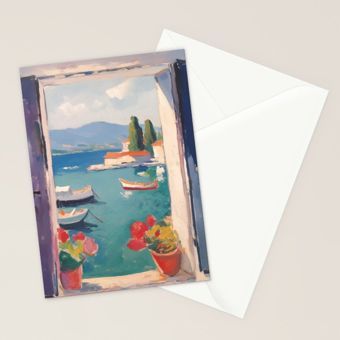 Mediterranean Window Morning View Stationery Card Gallery Image 2