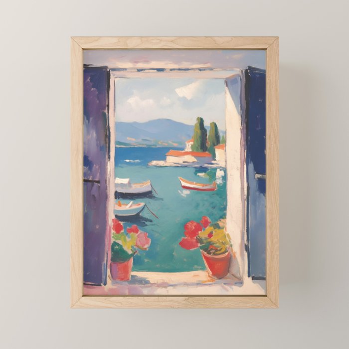 Mediterranean Window Morning View Mini Art Print Gallery Image 1