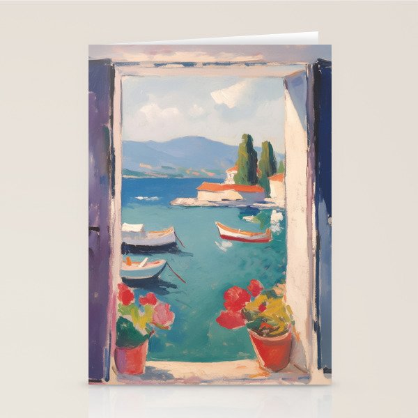 Mediterranean Window Morning View Stationery Card Gallery Image 2