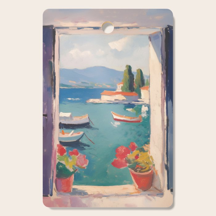 Mediterranean Window Morning View Cutting Board Gallery Image 1