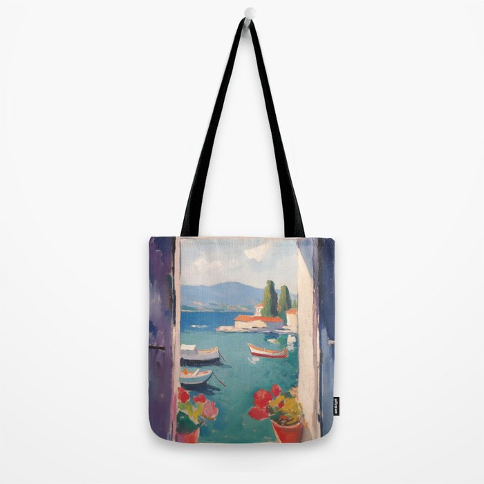 Mediterranean Window Morning View Tote Bag Gallery Image 2