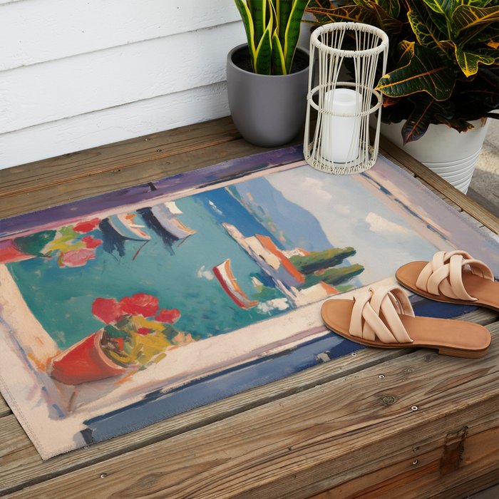 Mediterranean Window Morning View Outdoor Rug Gallery Image 2