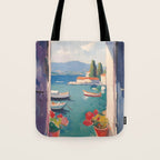 Mediterranean Window Morning View Tote Bag Gallery Image 1