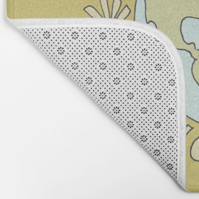 let's be better together // protect mother earth // retro art by surfy birdy Bath Mat Gallery Image 2