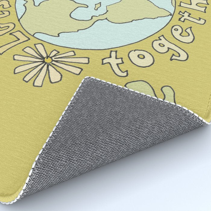 let's be better together // protect mother earth // retro art by surfy birdy Rug Gallery Image 4