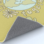 let's be better together // protect mother earth // retro art by surfy birdy Rug Gallery Image 4