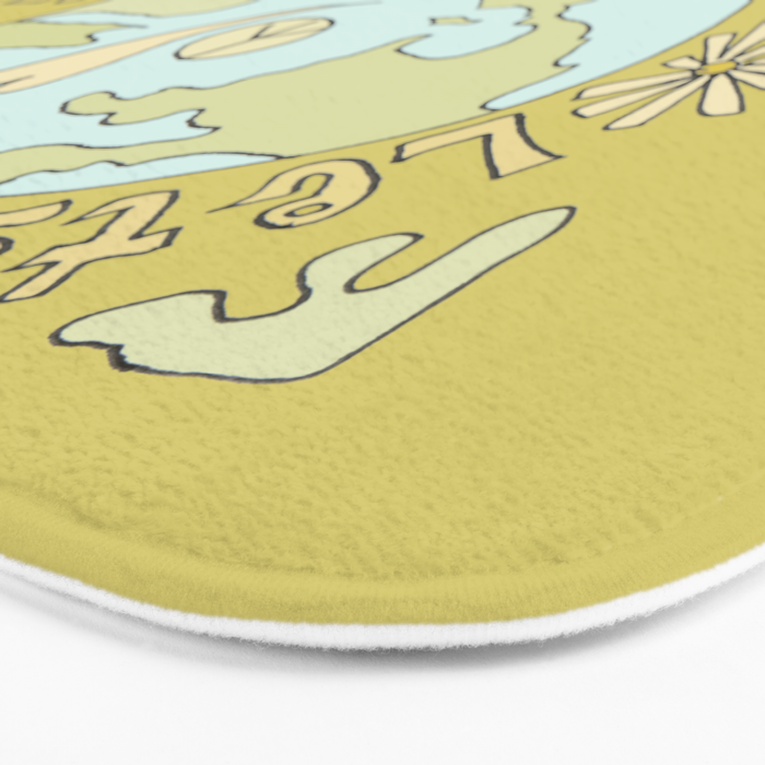 let's be better together // protect mother earth // retro art by surfy birdy Bath Mat Gallery Image 3