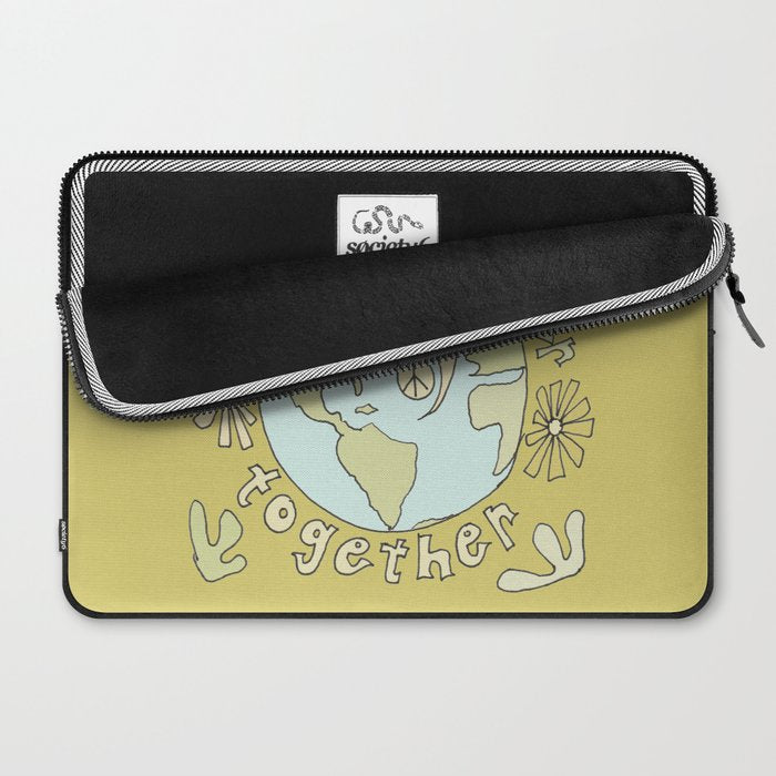 let's be better together // protect mother earth // retro art by surfy birdy Laptop Sleeve Gallery Image 2