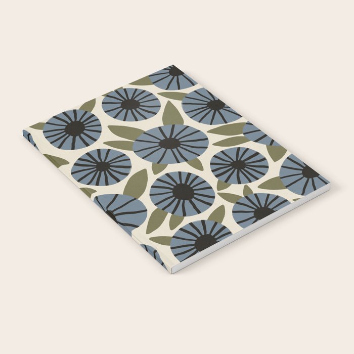 Floral Pattern / Slate Blue & Green Notebook Gallery Image 2