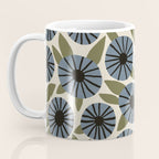 Floral Pattern / Slate Blue & Green Coffee Mug Gallery Image 3