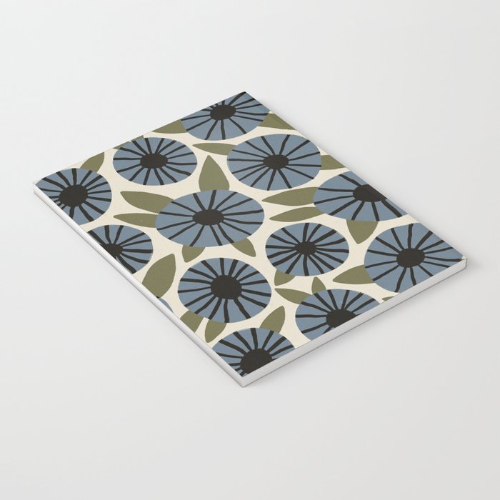 Floral Pattern / Slate Blue & Green Notebook Gallery Image 3