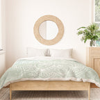 Mandala, Yoga Love, Sage Green, Boho Print Duvet Cover Gallery Image 3