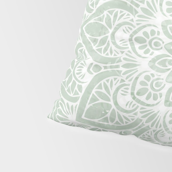 Mandala, Yoga Love, Sage Green, Boho Print Pillow Sham Gallery Image 4