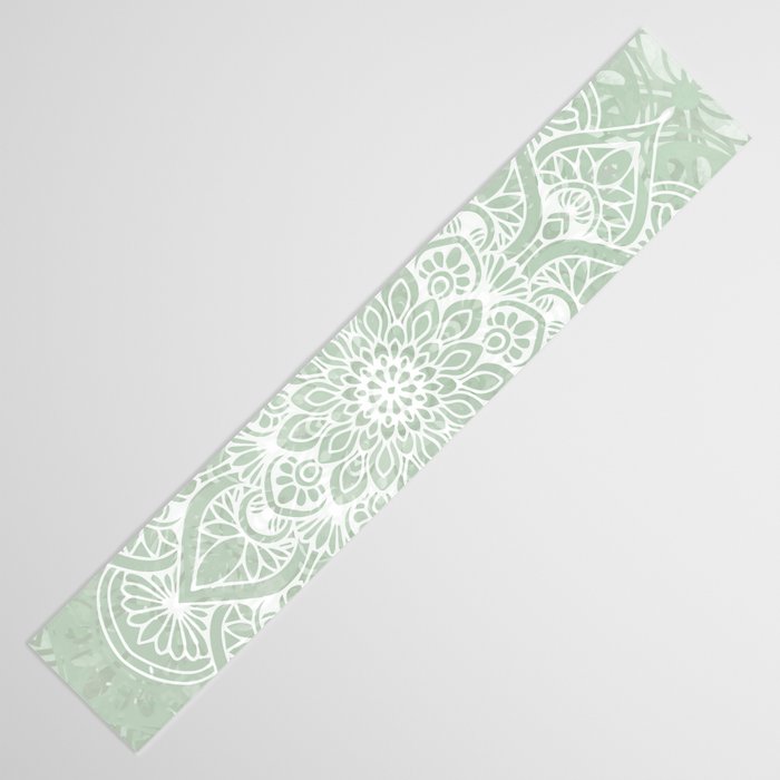 Mandala, Yoga Love, Sage Green, Boho Print Table Runner Gallery Image 3