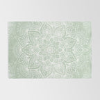 Mandala, Yoga Love, Sage Green, Boho Print Rug Gallery Image 2